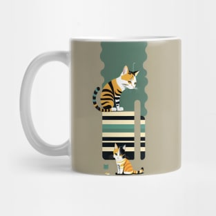 Striped Whiskers: Playful Cat Design Mug